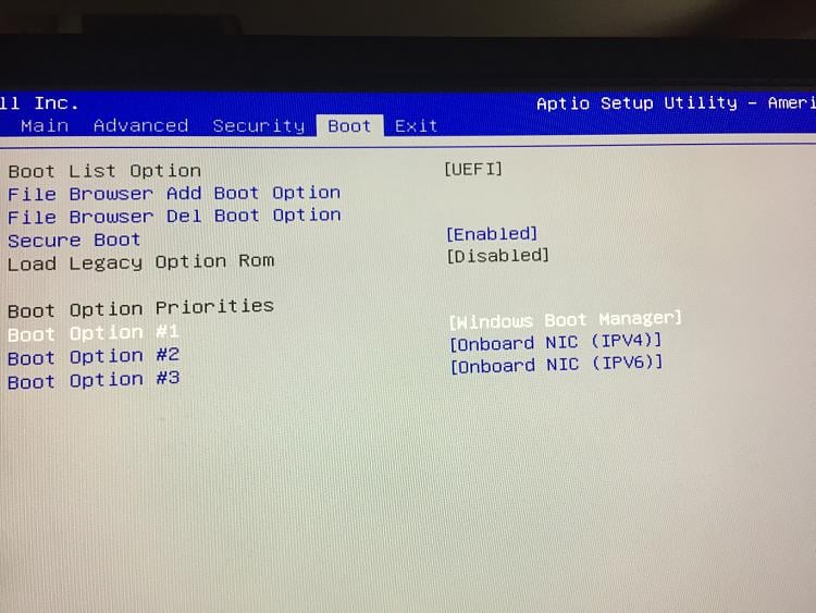 Setting Boot Up drive priority using Dell bios...no usb or CD options -  Windows 10 Forums