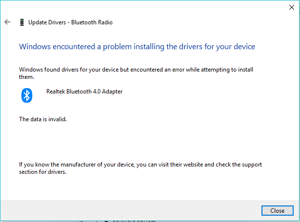 Internal Bluetooth detected in device manager,but cant install drivers -  Windows 10 Forums