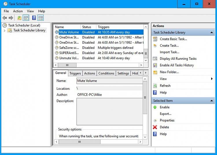 Using Task Scheduler to Mute System Volume - Windows 10 Forums