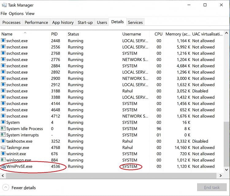 WmiPrvSE.exe running in background at system start-up after 4 minutes? -  Windows 10 Forums