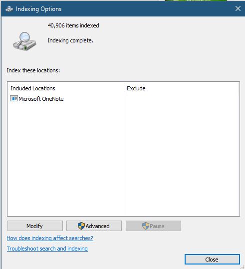 Windows Start menu Search returns only the disk drives and hardware co-indexing-optins.jpg