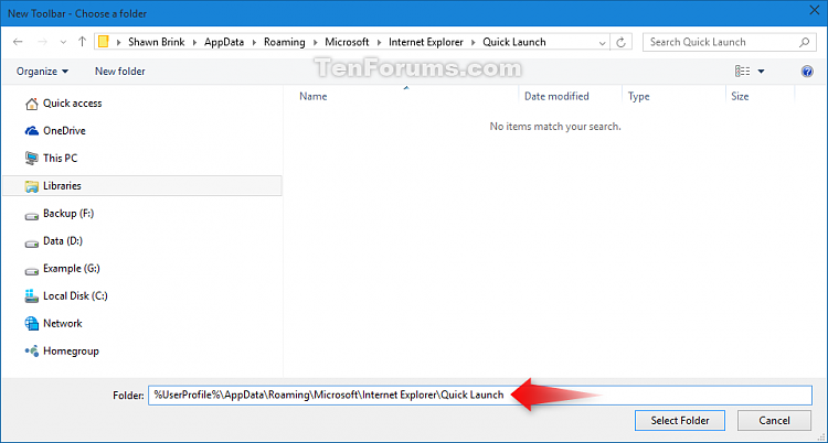 Add Or Remove Quick Launch Toolbar In Windows 10 Tutorials