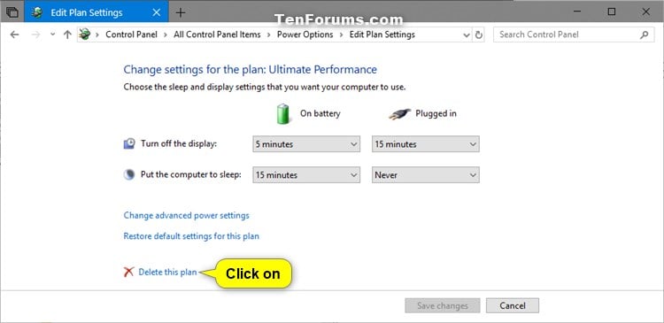 Add Or Remove Ultimate Performance Power Plan In Windows 10 Tutorials