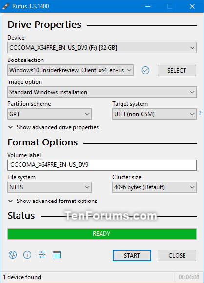 Create Bootable USB Drive to Install 10 |