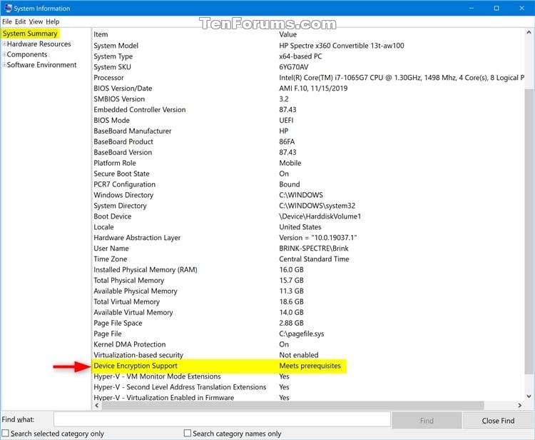 How to Check if Device Encryption is Supported in Windows 10-system_informaton-2.jpg