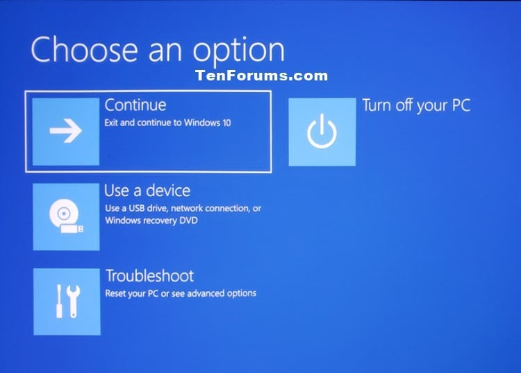 Boot to Advanced Startup Options in Windows 10 | Tutorials