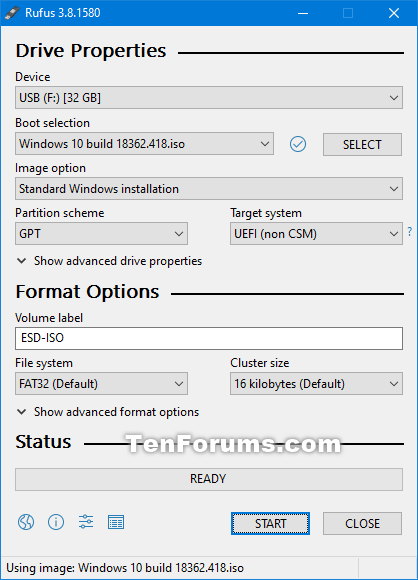 Create Bootable USB Drive to Install 10 |