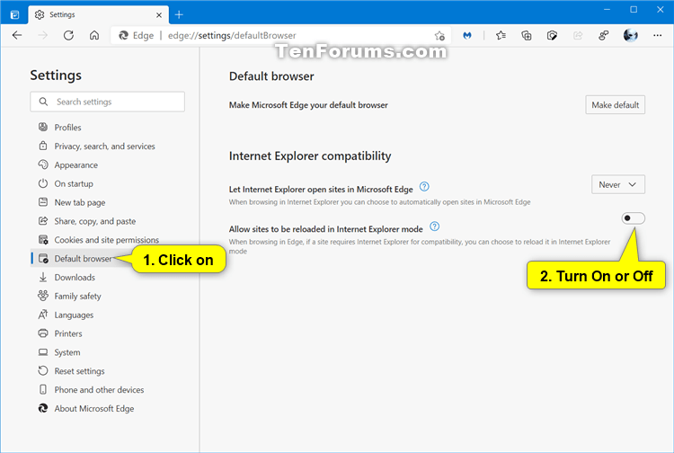 Oneffenheden Brig Bulk Enable or Disable Reload in Internet Explorer mode in Microsoft Edge |  Tutorials