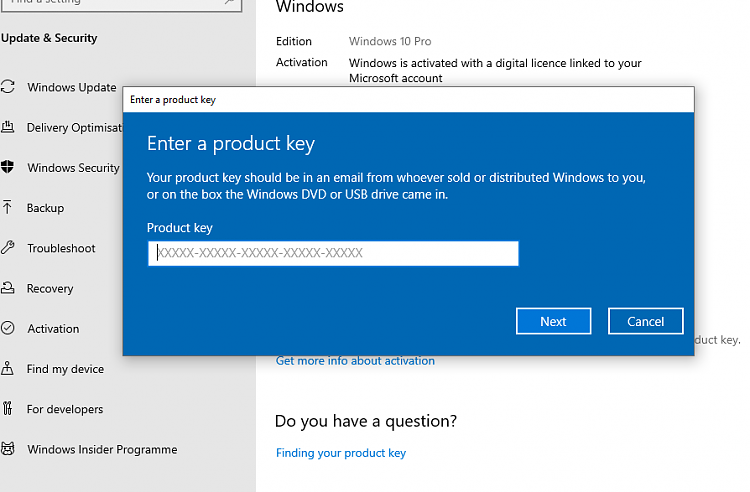 Why no request for an activation code Solved - Windows 10 Forums